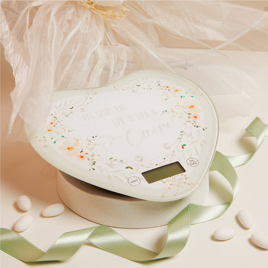 Bomboniera Bilancia Cuore Decoro Floreale 25031