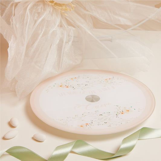 Bomboniera Claraluna Vassoio Girevole Decoro Floreale 25032