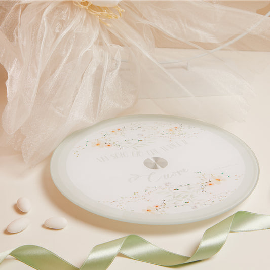 Bomboniera Claraluna Vassoio Girevole Decoro Floreale 25032