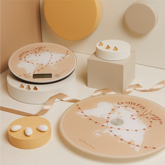 Bomboniera Bilancia Rotonda Tema Viaggio 25041