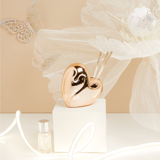 Bomboniera Diffusore per Ambienti Cuore Piccolo con Bastoncini Glitter 25121