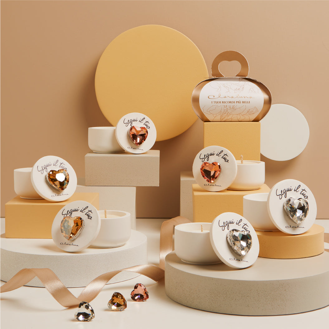 Bomboniera Claraluna Scatolina con Cuore Argento e Candela - 25329