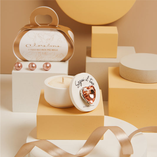 Bomboniera Claraluna Scatolina con Cuore Rame e Candela - 25330