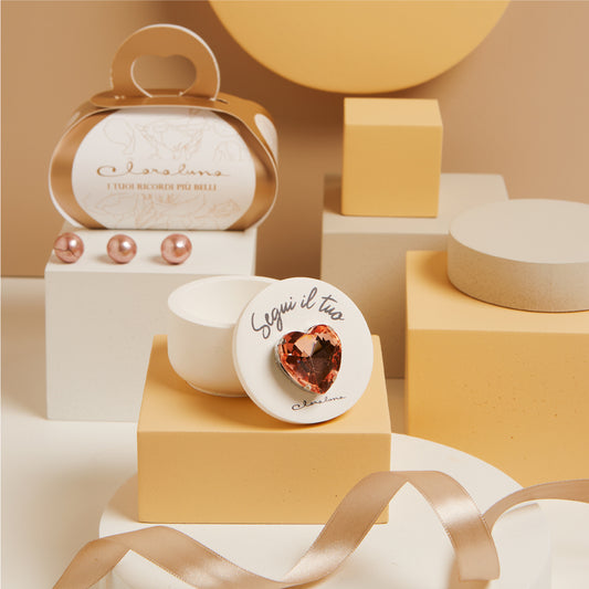 Bomboniera Claraluna Scatolina con Cuore Rame e Candela - 25330