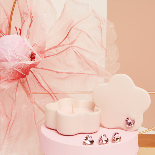 Bomboniera Scatolina a Forma di Stella con Cuore Rosa e Candela - 25354