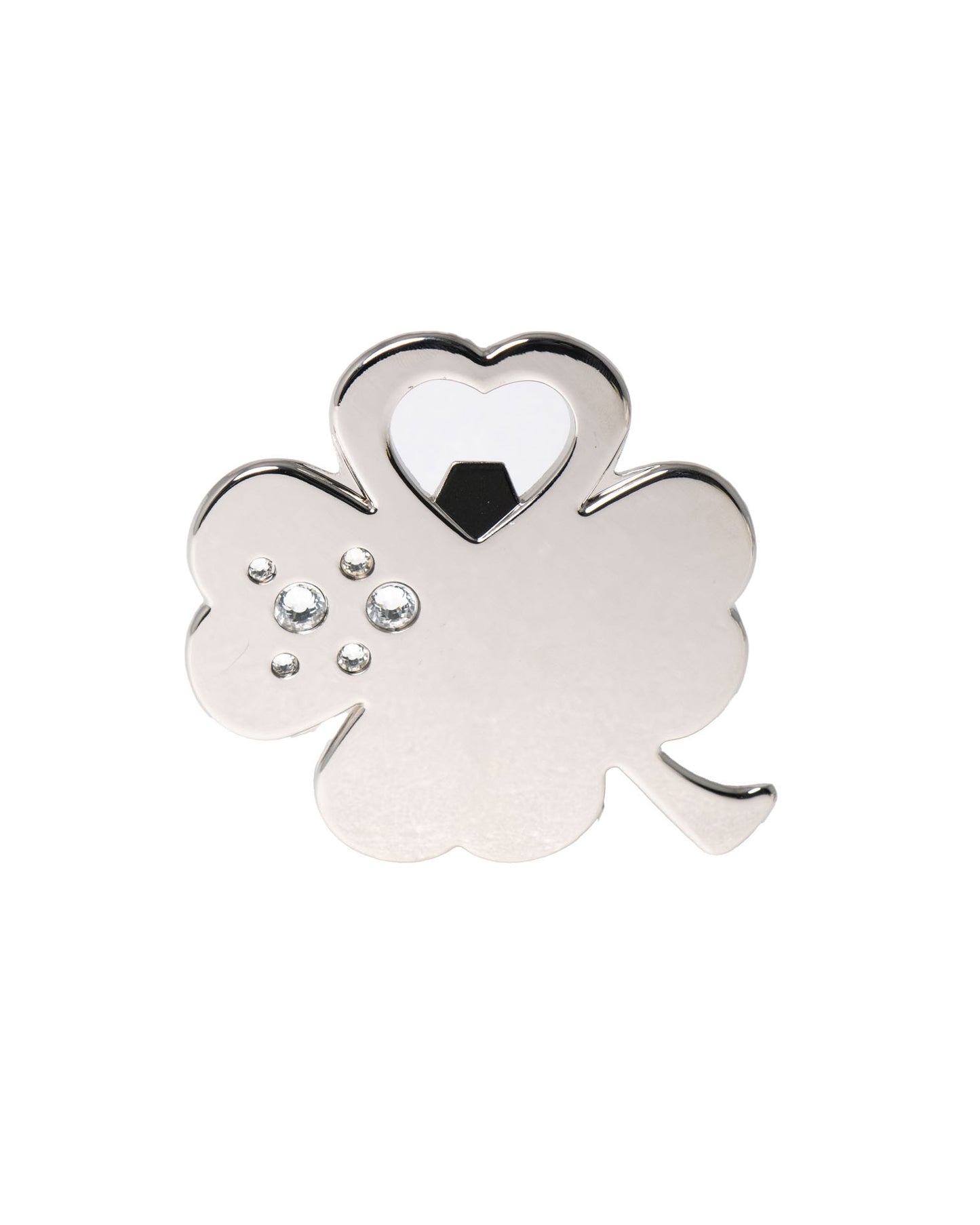 Apribottiglie Acciaio con Strass Quadrifoglio 5 PEZZI