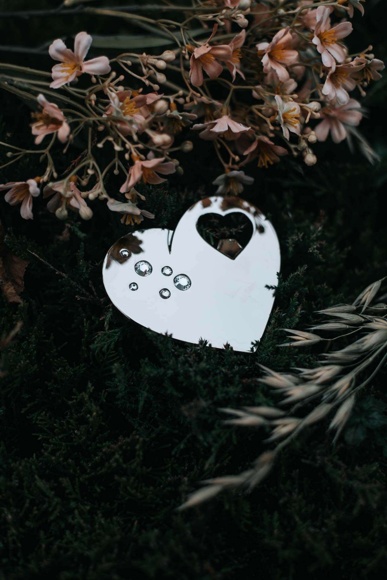 Apribottiglie Acciaio con Strass Cuore 5 PEZZI