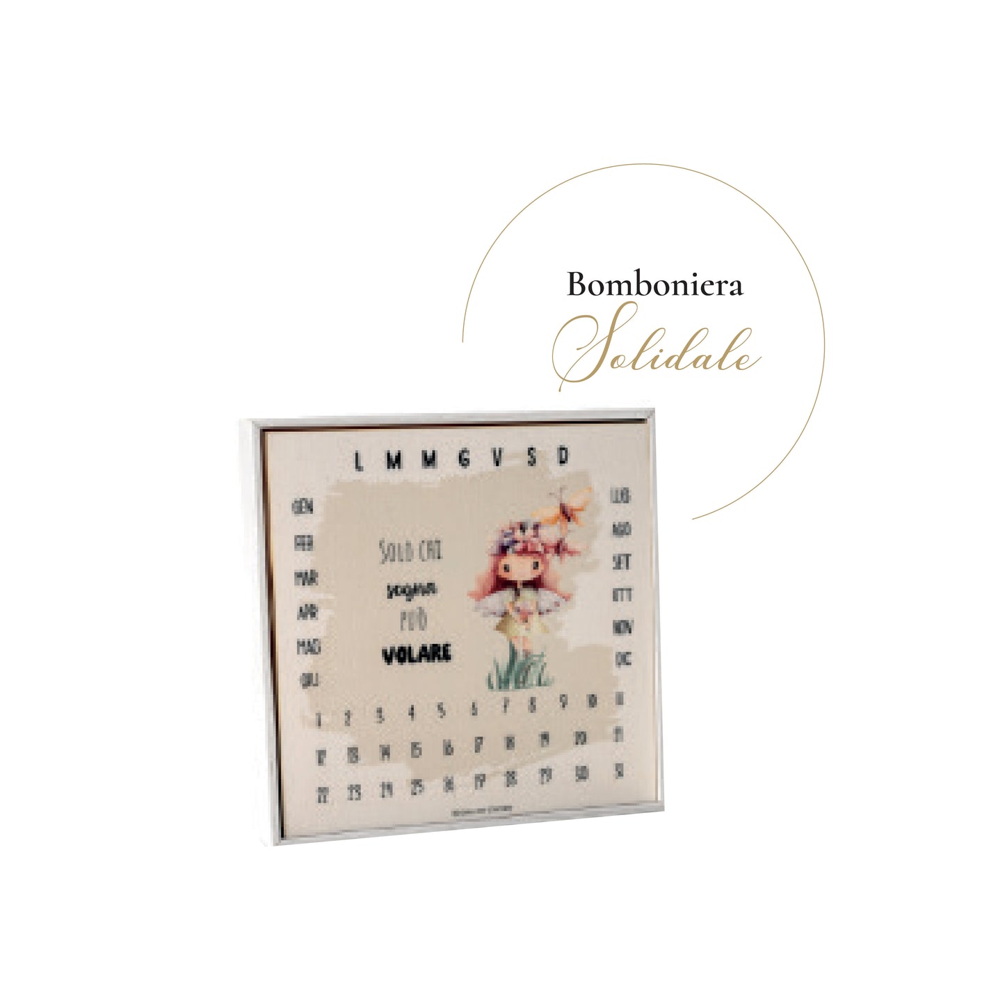 Bomboniera Calendario Perpetuo Medio Fatina Regali di Cuore