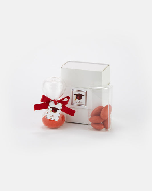 Bomboniera Clessidra Grande Rossa 6 PEZZI