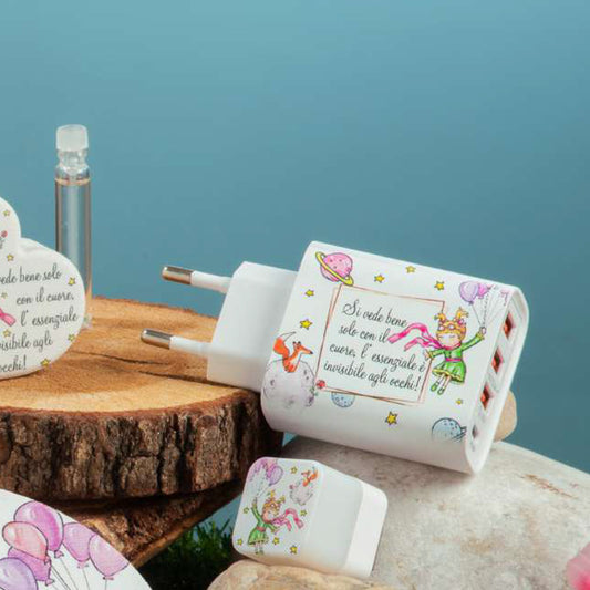 Bomboniera Carica Batterie USB Piccolo Principe Palloncini