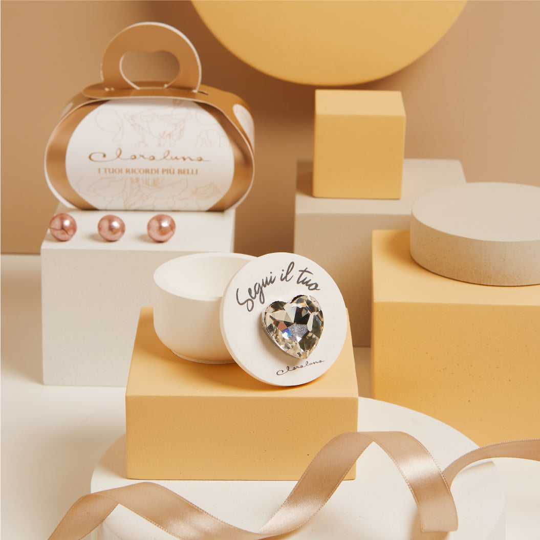Bomboniera Claraluna Scatolina con Cuore Argento e Candela - 25329