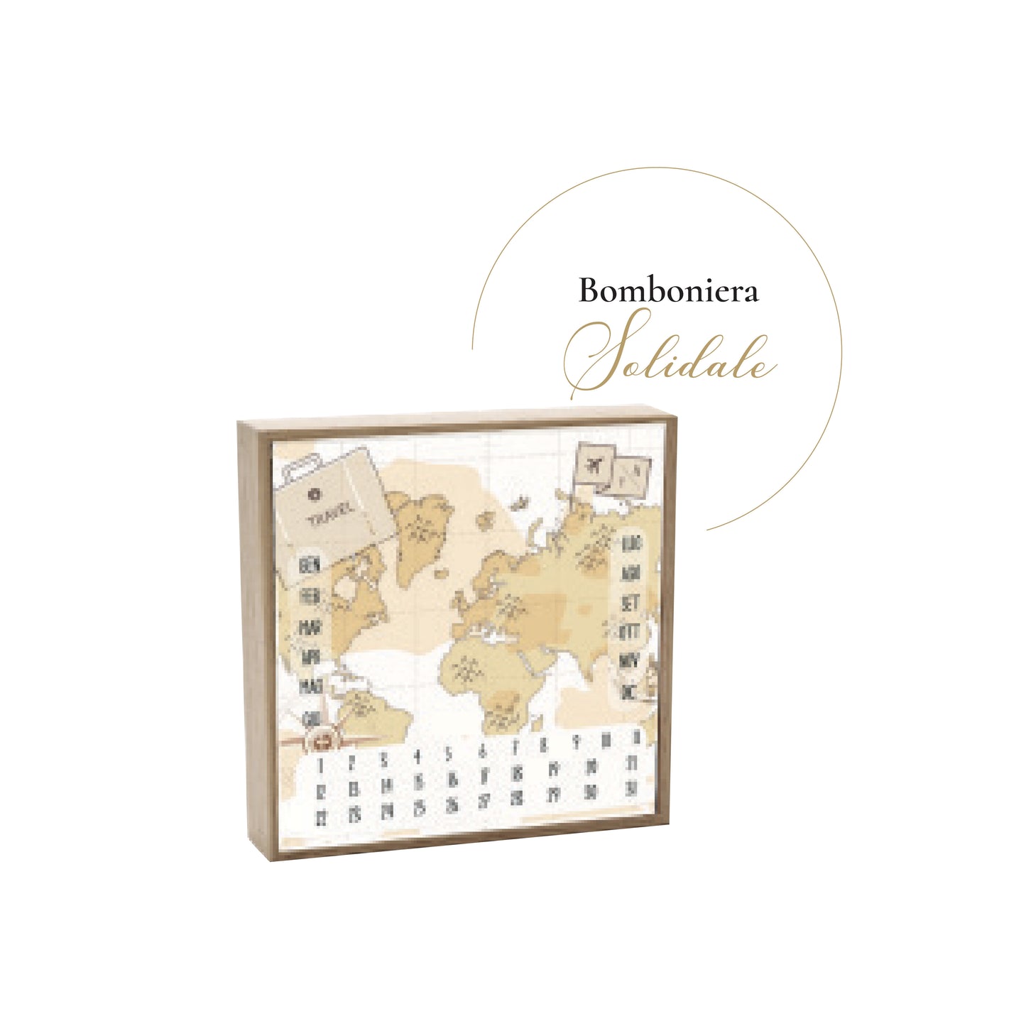 Bomboniera Calendario Perpetuo Medio Viaggio Regali di Cuore