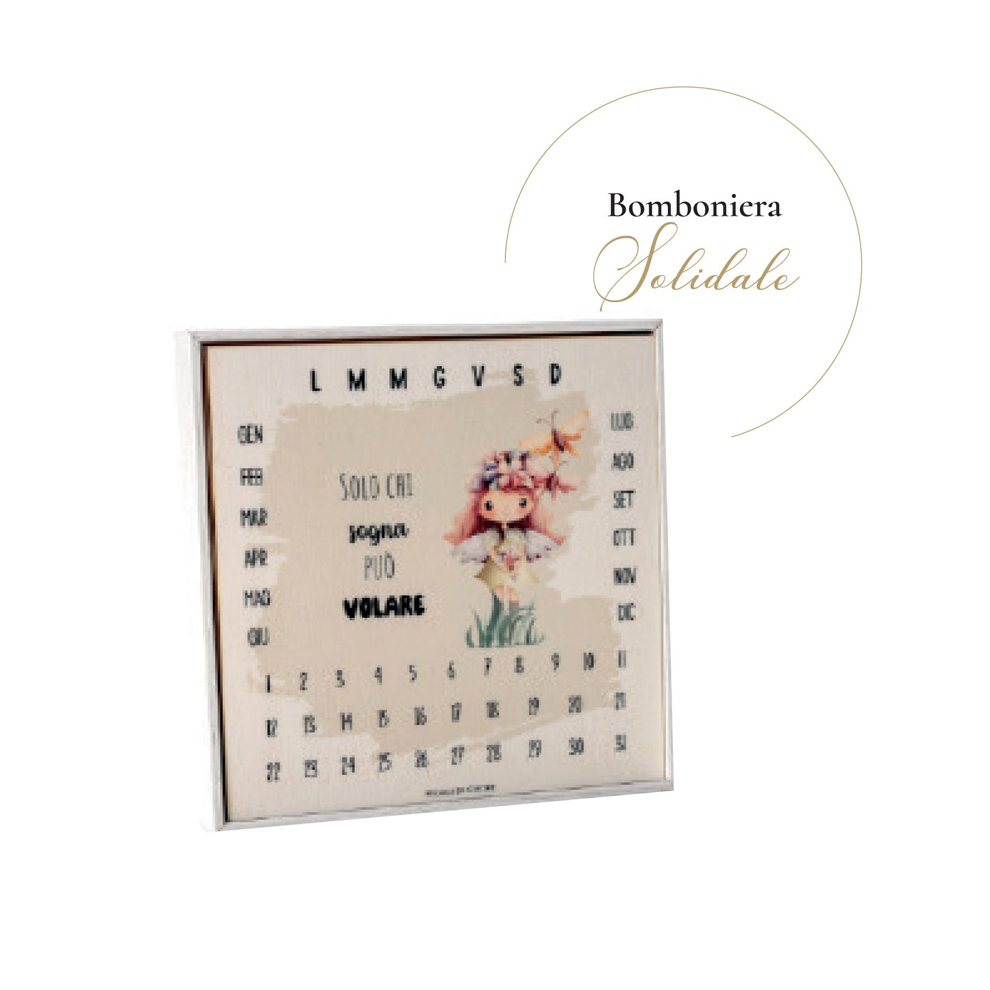 Bomboniera Calendario Perpetuo Grande Fatina Regali di Cuore