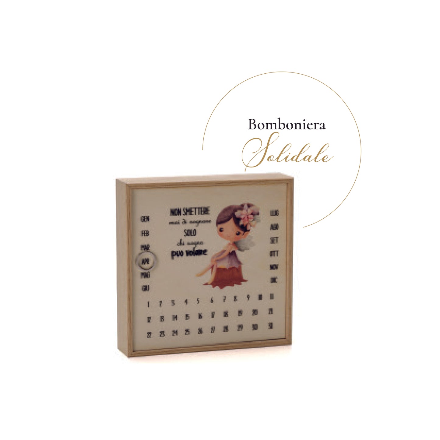 Bomboniera Calendario Perpetuo Medio Fatina del Bosco Regali di Cuore