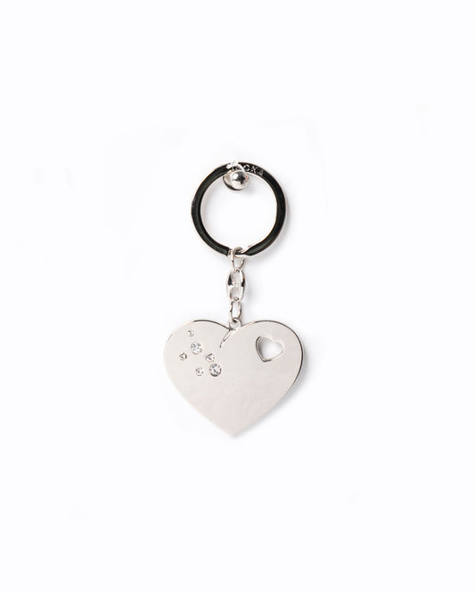 Portachiavi Acciaio con Strass Cuore Margot 10 PEZZI